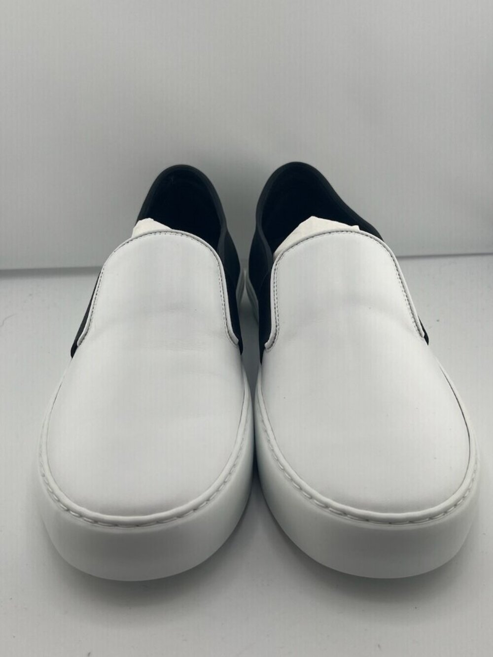 #S68 Chanel Black & White Slip‑On Sneakers